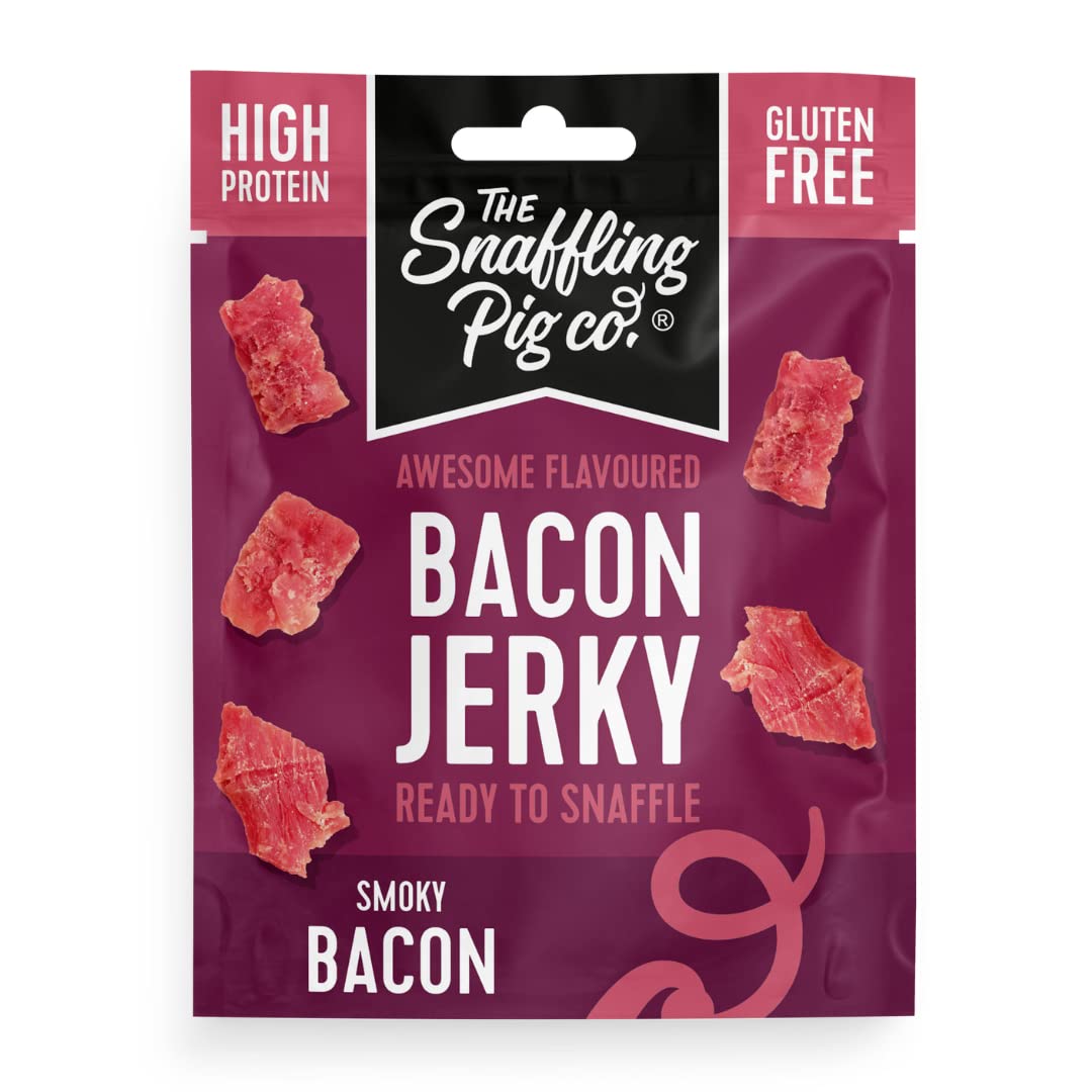 Snaffling Pig Smoky BBQ Bacon Jerky 35g - High In Protein & Gluten Free (3 Pack)