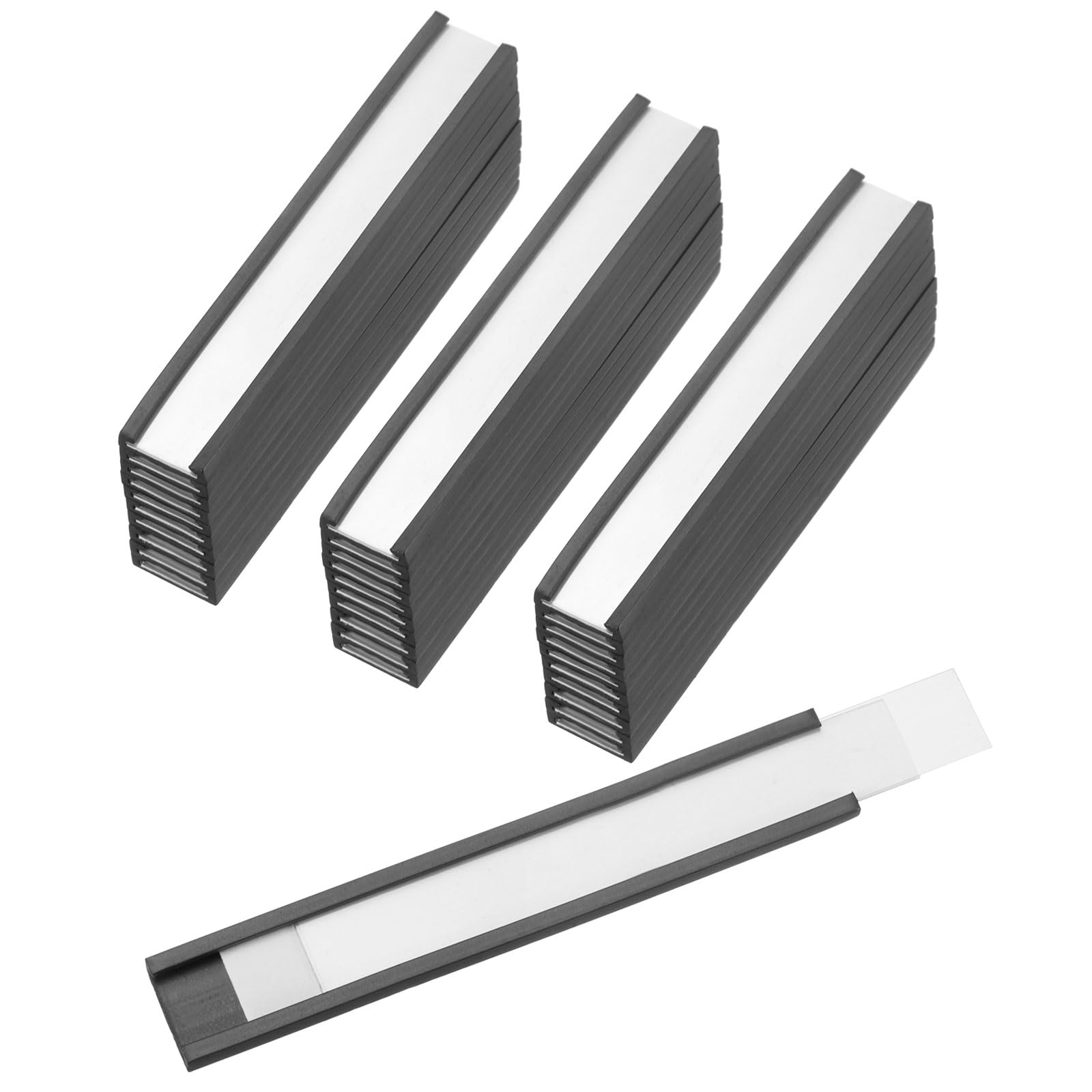 PATIKIL Magnetic Label Holder 3" x 0.5" with Paper Inserts