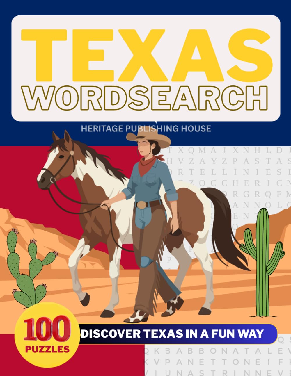 TEXAS WORD SEARCH-100 Puzzles- Discover Texas in a Fun Way (State Wordsearch)