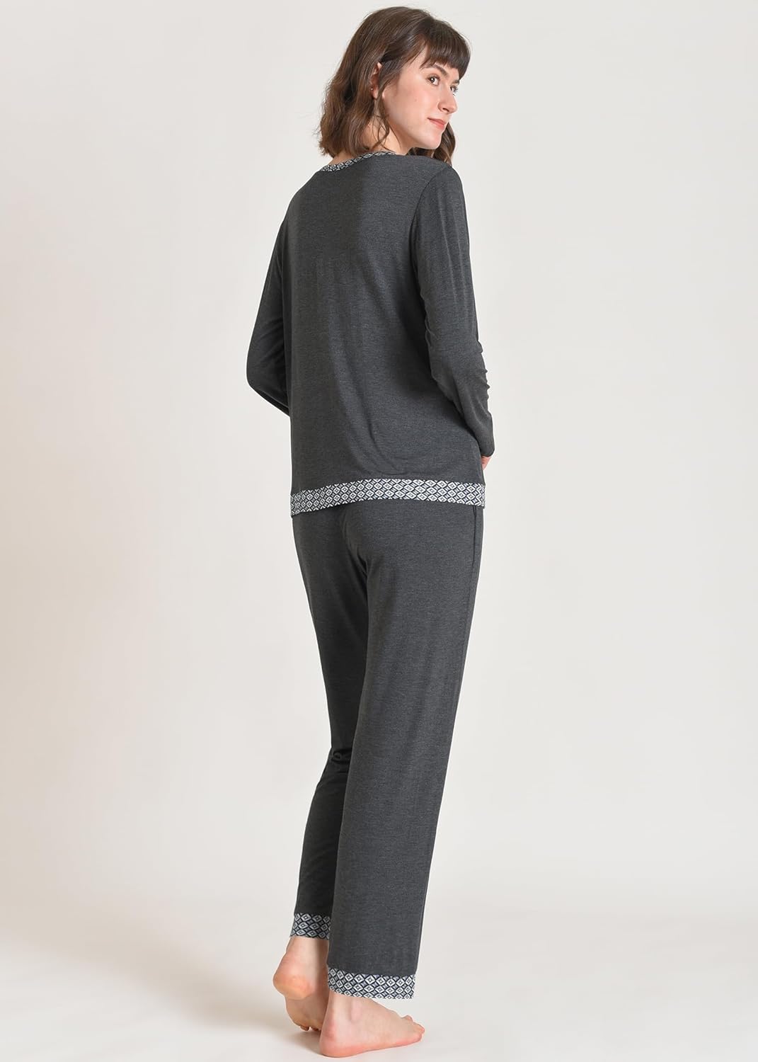 Latuza Women's Viscose Pajamas Set Long Sleeve Loungewear - Image 3