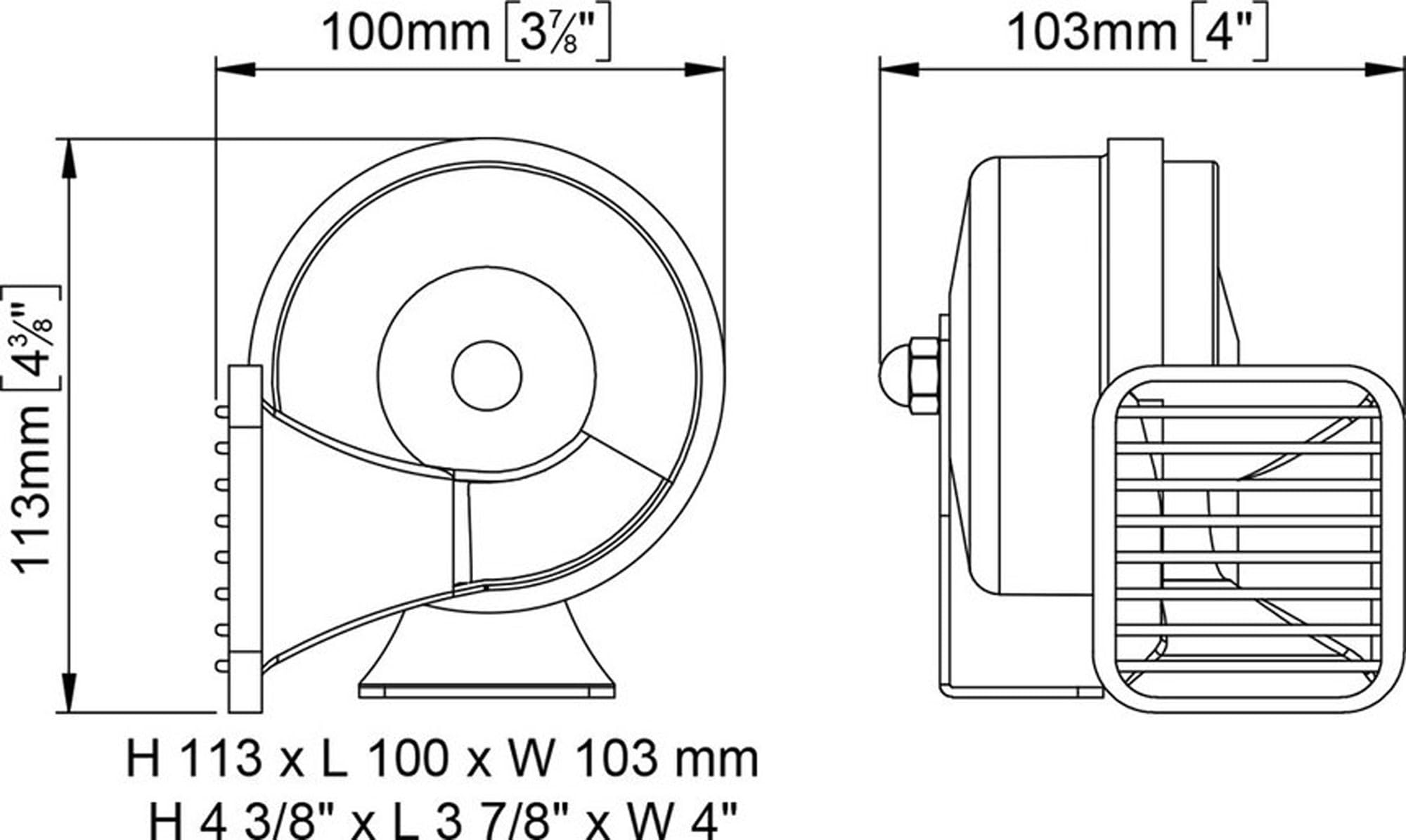 Marco MT1-L 12V - 1a Qualitäts Signalhorn für Boot, Motorrad, PKW etc. 12 Volt, Fanfare Hupe Horn