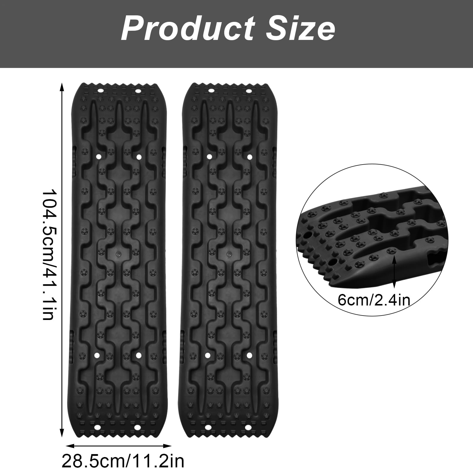 2 Piezas 10T Tablas De Tracción De Recuperación, Tablas De Recuperación Todoterreno, Alfombrillas De Tracción, Para Todoterreno/Coche/Pick-up/SUV/RV - Extracción De Vehículos De, Barro, Nieve