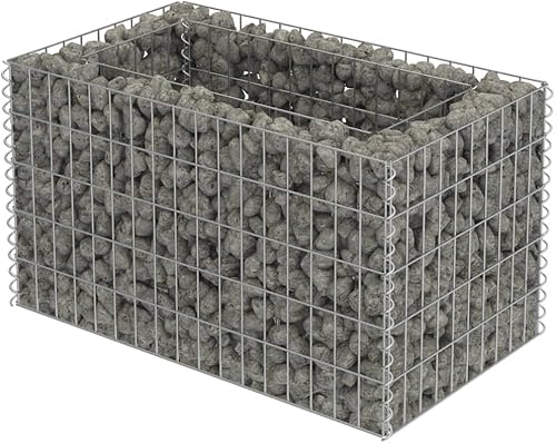 Miniatura 2 de Gabion - Cama elevada, cestas de gaviones, camas de jardín galvanizadas, gaviones, pared de gaviones, alta capacidad de carga, acero galvanizado