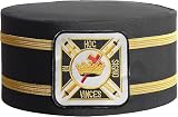 Knights Templar Commandery Crown Cap - Black with Two Gold Braids (Black, L)