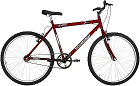 Bicicleta de Passeio Ultra Bikes Esporte Aro 26 Reforçada Freio V-Brake Sem Marcha Vermelho