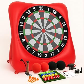 Inflatable Soccer Dart Board and Golf Darts Giant Kick Target Yard Game for Adults