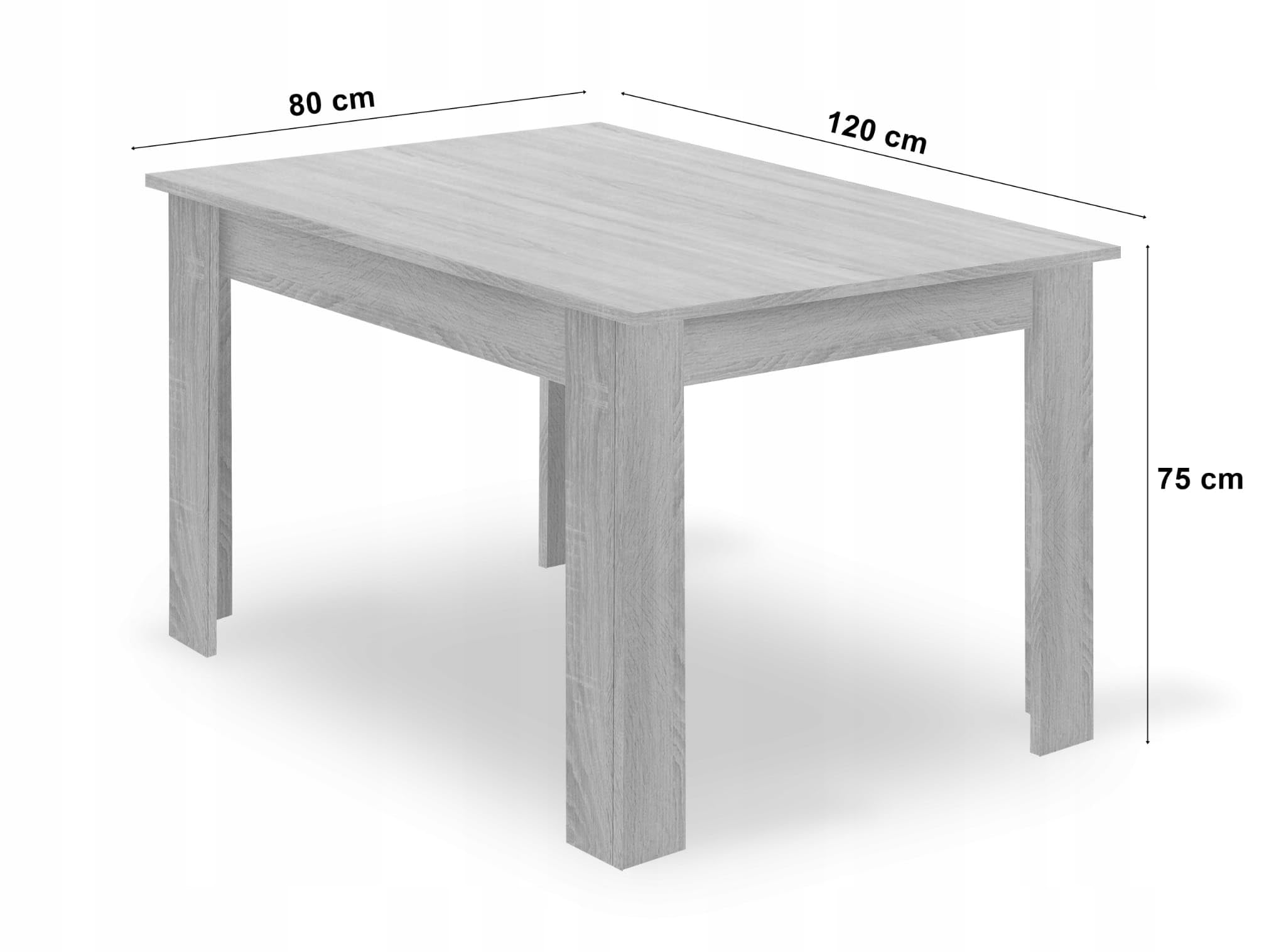 Conjunto Mesa Rectangular 120 x 80 cm y 4 Sillas Comedor Negro - Mesa de Cocina con Sillas con Cojín de Cuero Sintético y Patas de Madera de Haya
