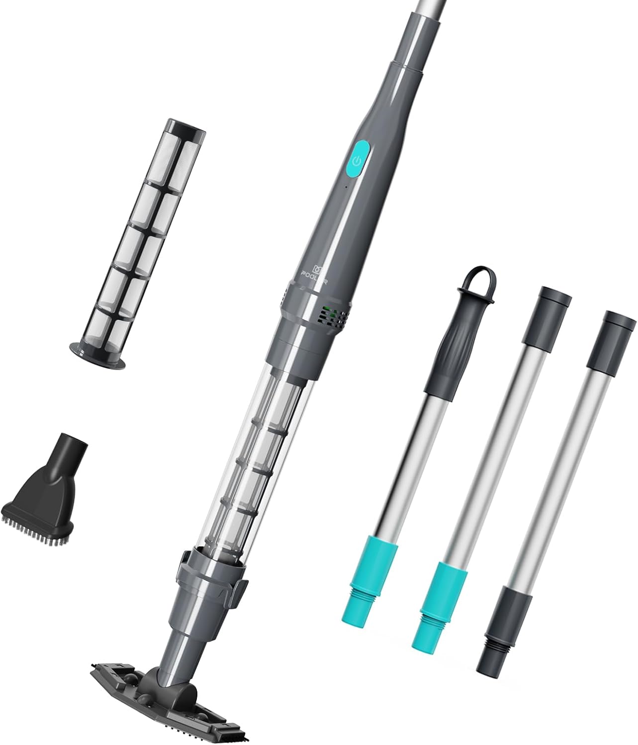 Handheld Spa Hot Tub Vacuum- Cordless Small Above Ground Pool Cleaner with 2 Brush Heads