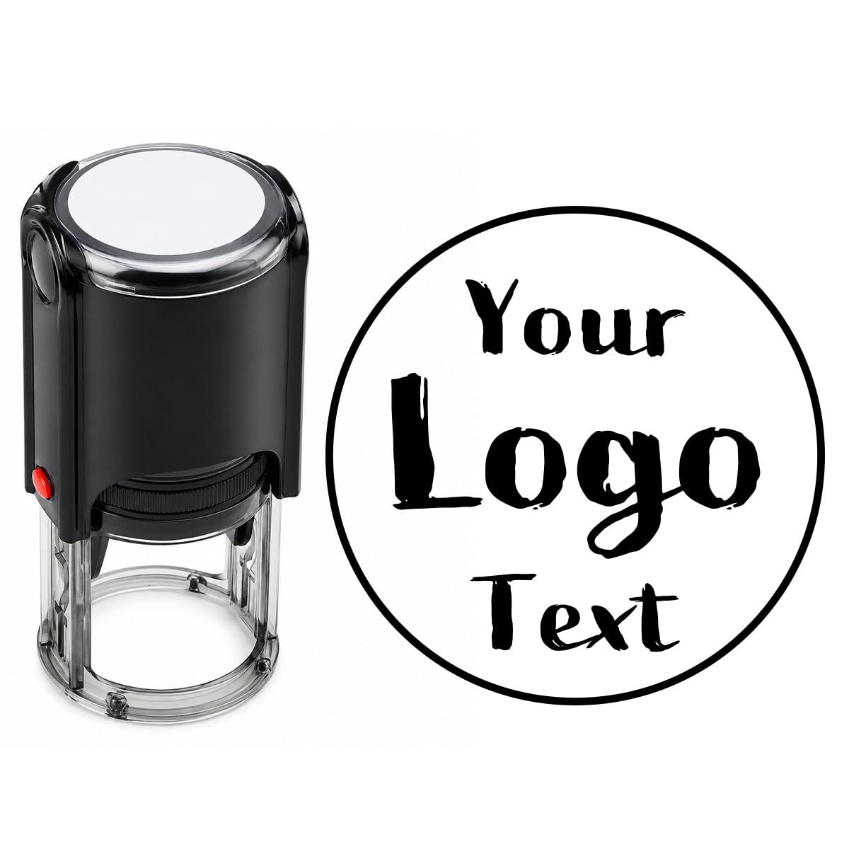 Personalized Self Inking Stamp, Custom Round Rubber Stamp for Name, Signature, Return Address, Business Logo & Office Documents, Crisp Impressions, 4 Sizes, 5 Ink Colors