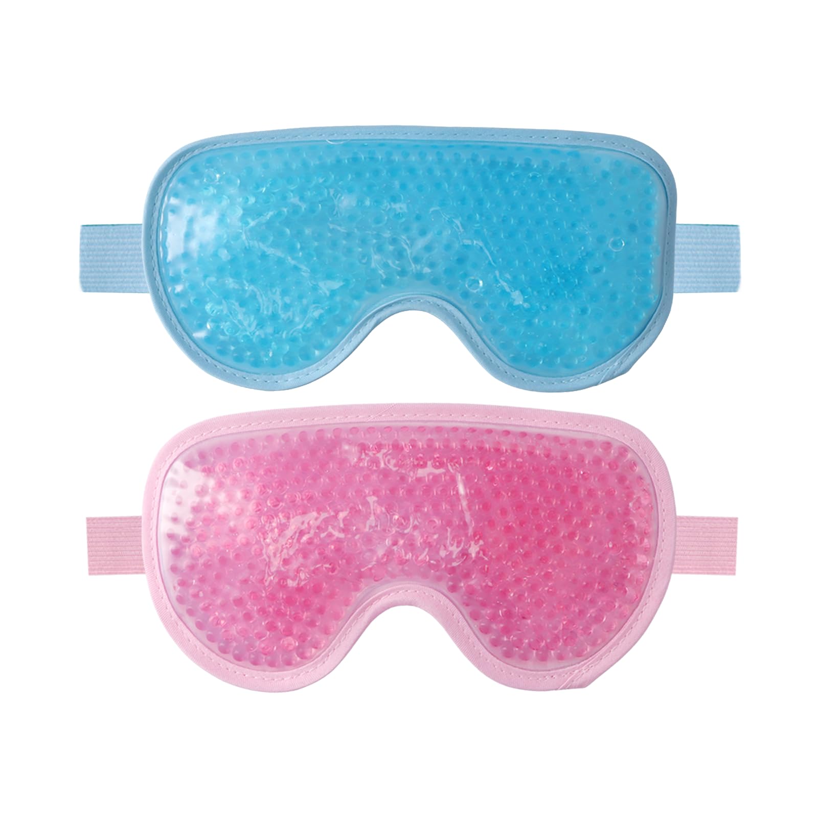 Antifaz Gel Frío Ojos Máscara, Máscara de Ojos de Gel Frío Y Caliente, Máscara de Ojos Reutilizable para Ojos Cansados e Hinchados(Azul, Rosa)