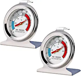LinkDm Termômetro Analógico de Mostrador Grande para Geladeira e Freezer (Pacote com 2 Unidades)