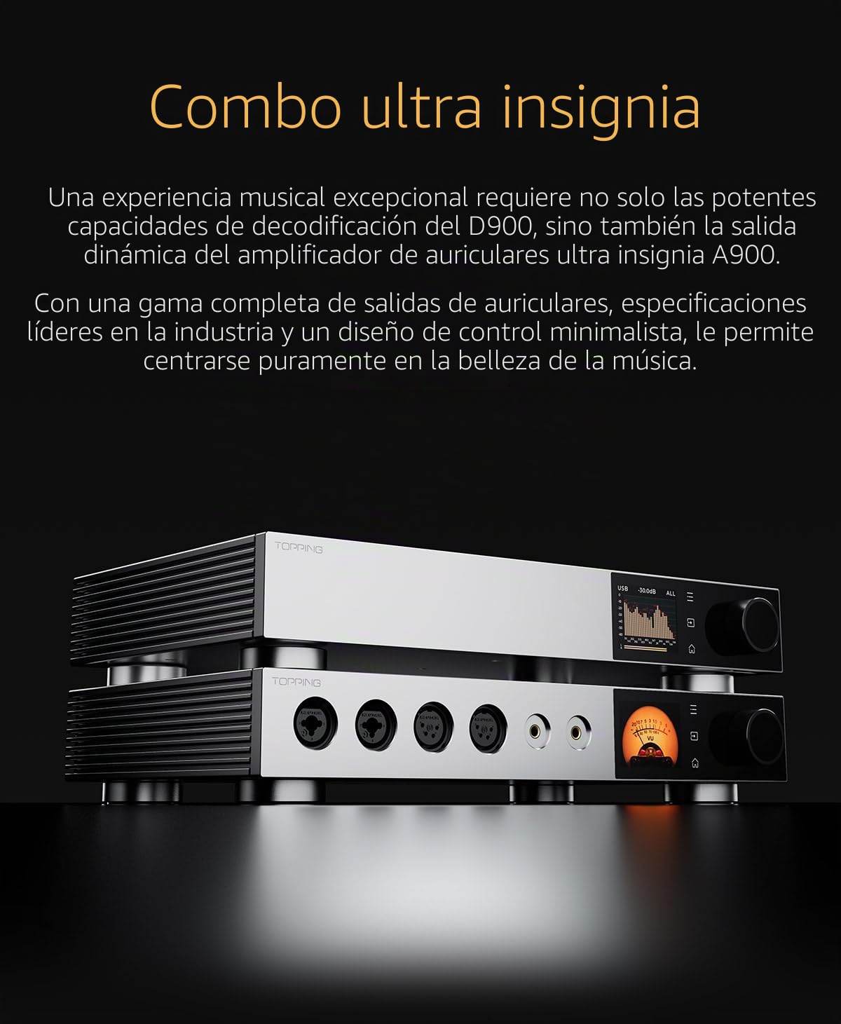 TOPPING D900 Hi-Res DAC Preamplificador - Módulo PSRM desarrollado internamente BT 5.1 Soporte LDAC 10 Bandas PEQ Interfaz Aurora UI con control remoto (plata)