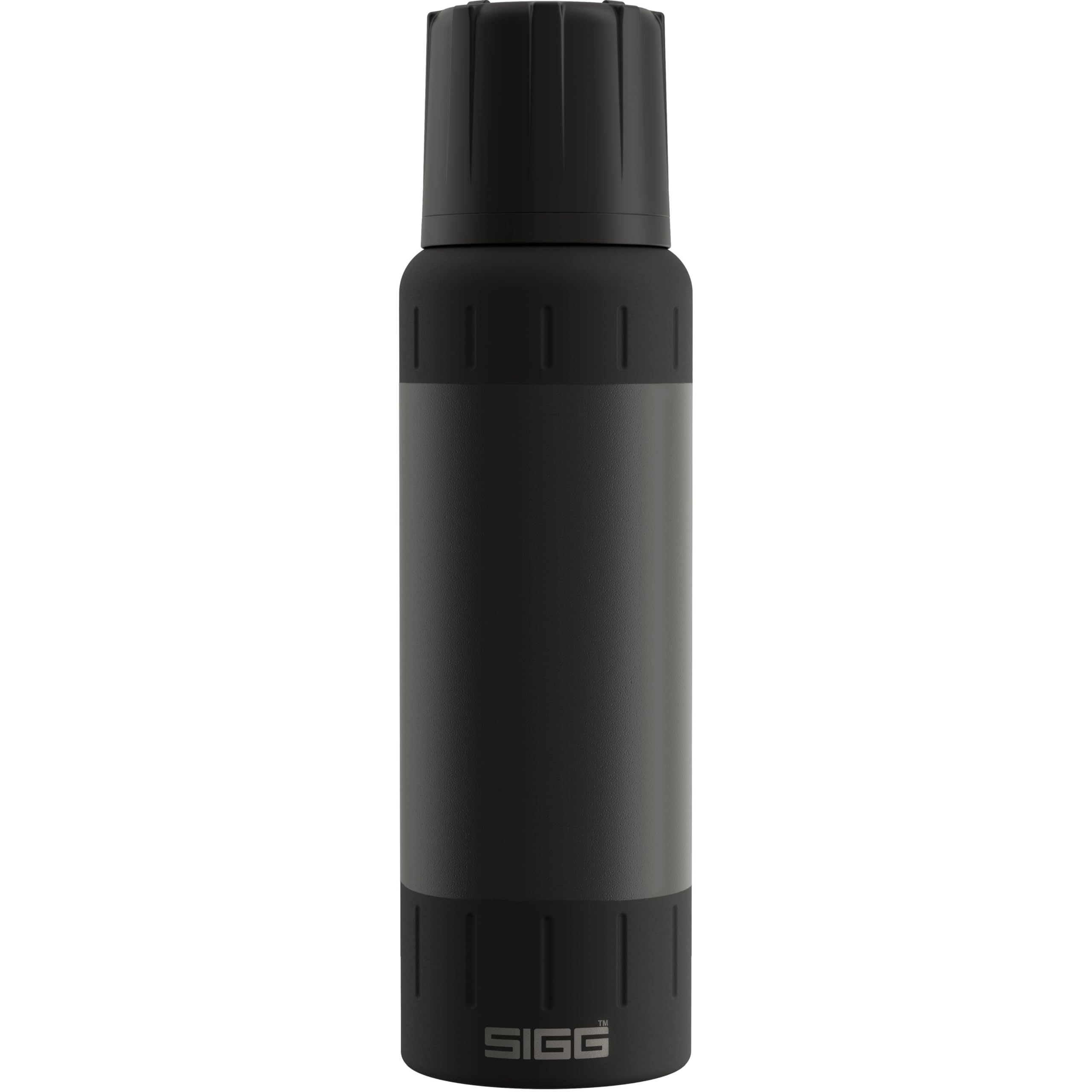 SIGG – Stainless Steel Insulated Water Bottle – Thermos Bottle Alpine Star Black, with Cup – 27hr Hot, 100hr Cold – Compact & Robust – Leakproof – BPA-Free – Outdoor, Camping & Hiking – 1L