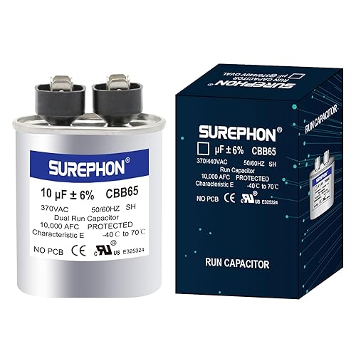 Miniatura 7 de SUREPHON Condensador de funcionamiento CBB65 para AC 405 uf 40+5 MFD Dual 370-440 voltios, funciona para HVAC, aire acondicionado, bombas de calor