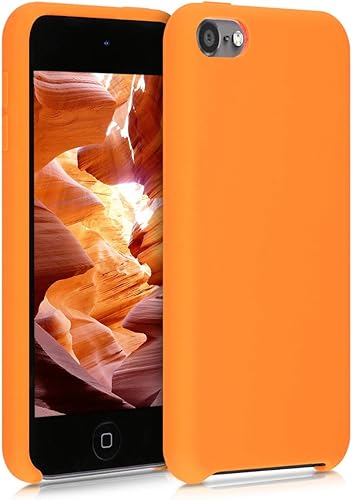 kwmobile Funda de silicona TPU compatible con Apple iPod Touch 6G  7G (6 y 7 generación), funda protectora suave y flexible, color naranja frutal