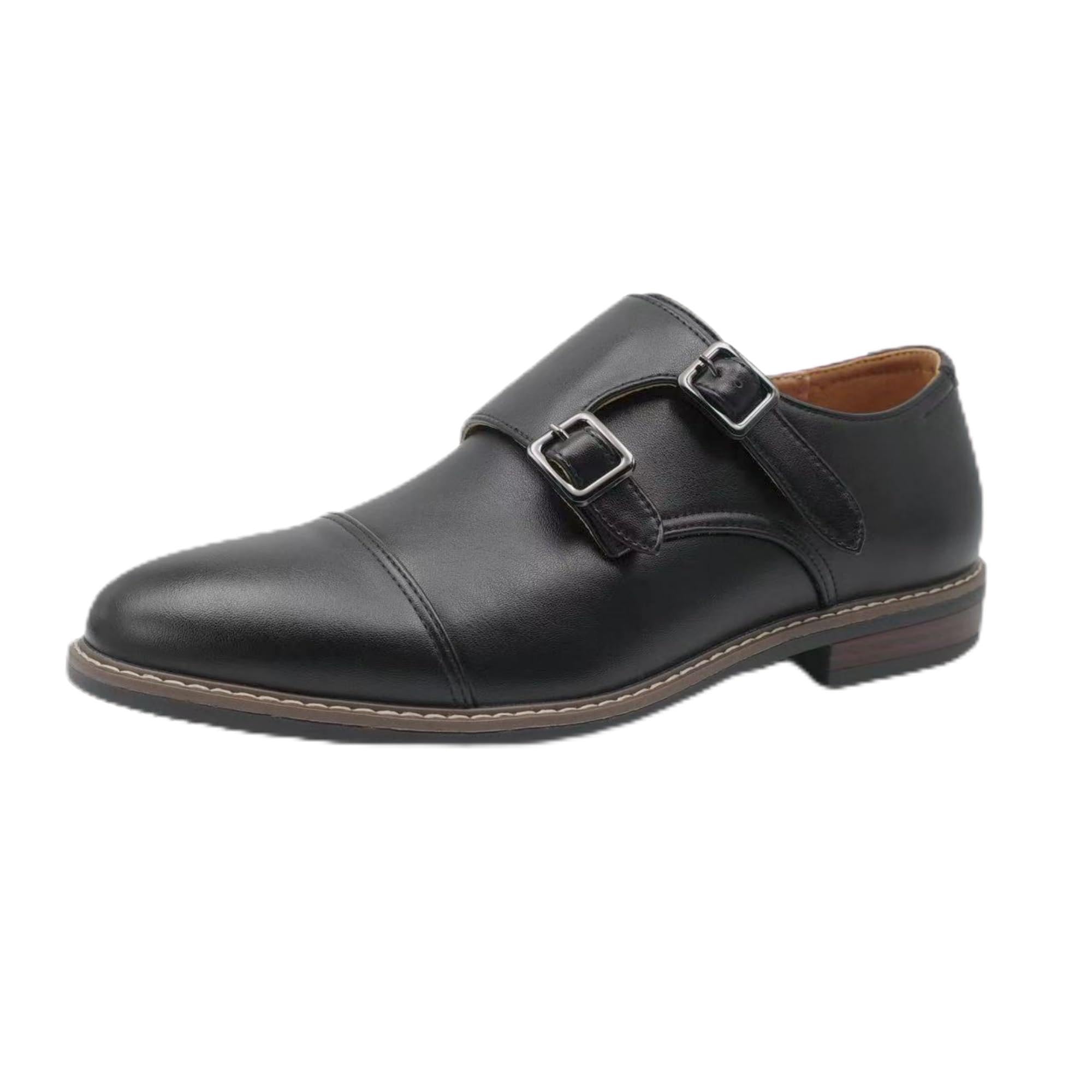 Finishing & Sewing Zapatos de vestir Oxford para hombre, puntera con doble correa de monje
