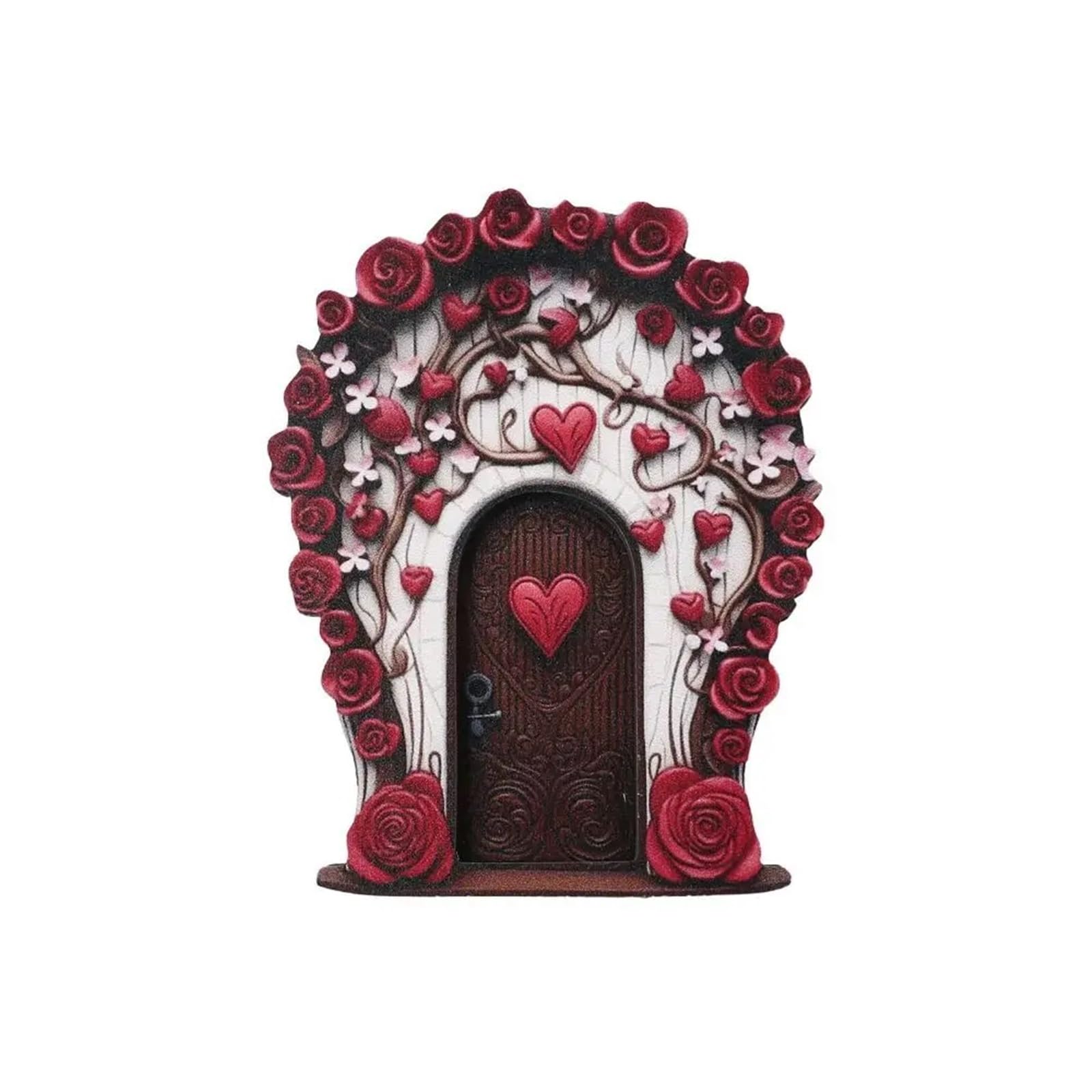 Dazhua Handmade Wooden Fairy Gnome Door Figurine - Miniature Elf Door for Fairy Gardens and Home Decor(Color4)