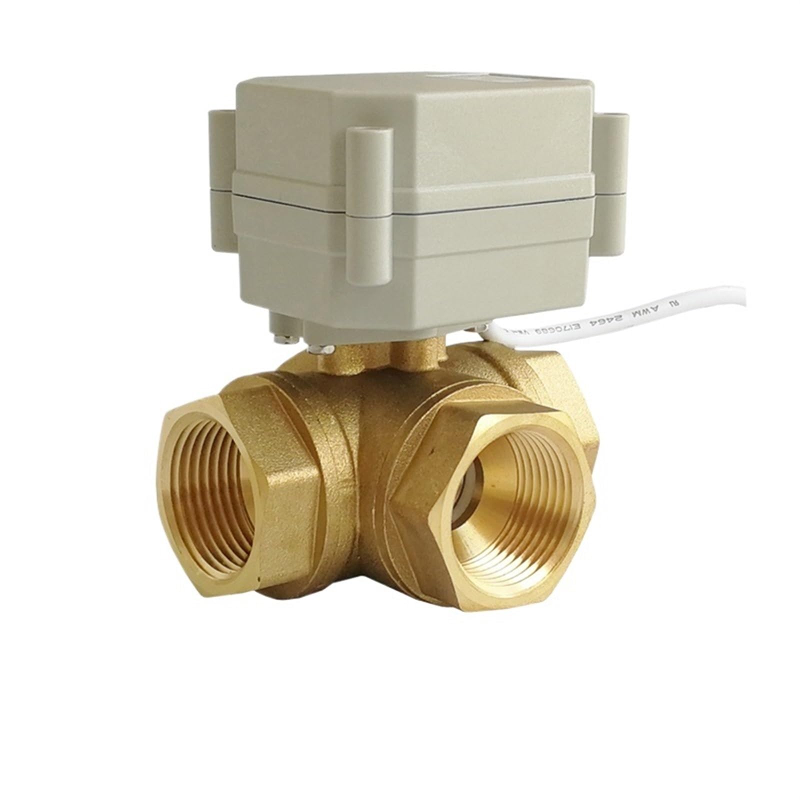 TREDSWQCV TF25-BH3-A Brass 1'' DN25 3 Way T/L Type Horizontal Motor Ball Valve DC12V DC24V 2/3/5/7 Wires CE certified Electric IP67(12VDC-CR702,L Bore)