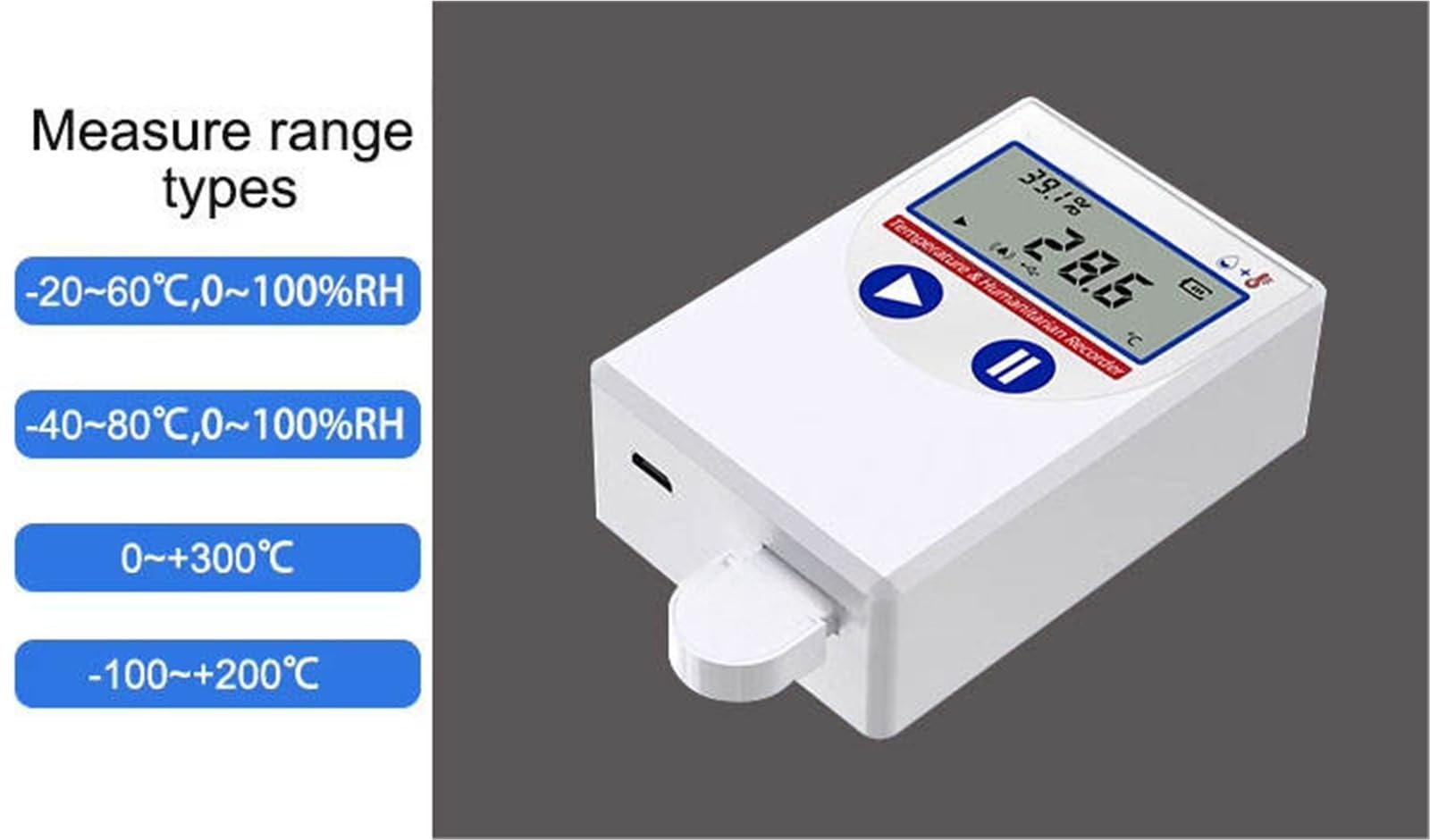 Rejestrator temperatury i wilgotności USB, czujnik alarmu termometru