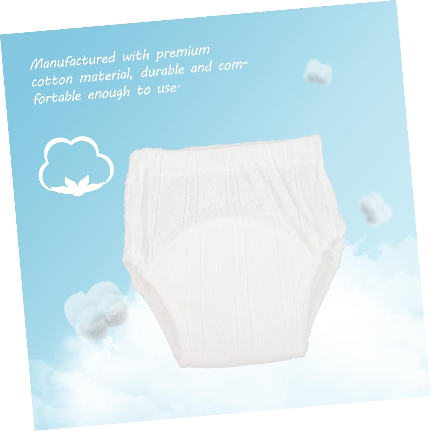 5pcs Training Pants Boys Potty Training Underwear Cotton Diaper Pants Elastic Waistband for Girl Newborn White