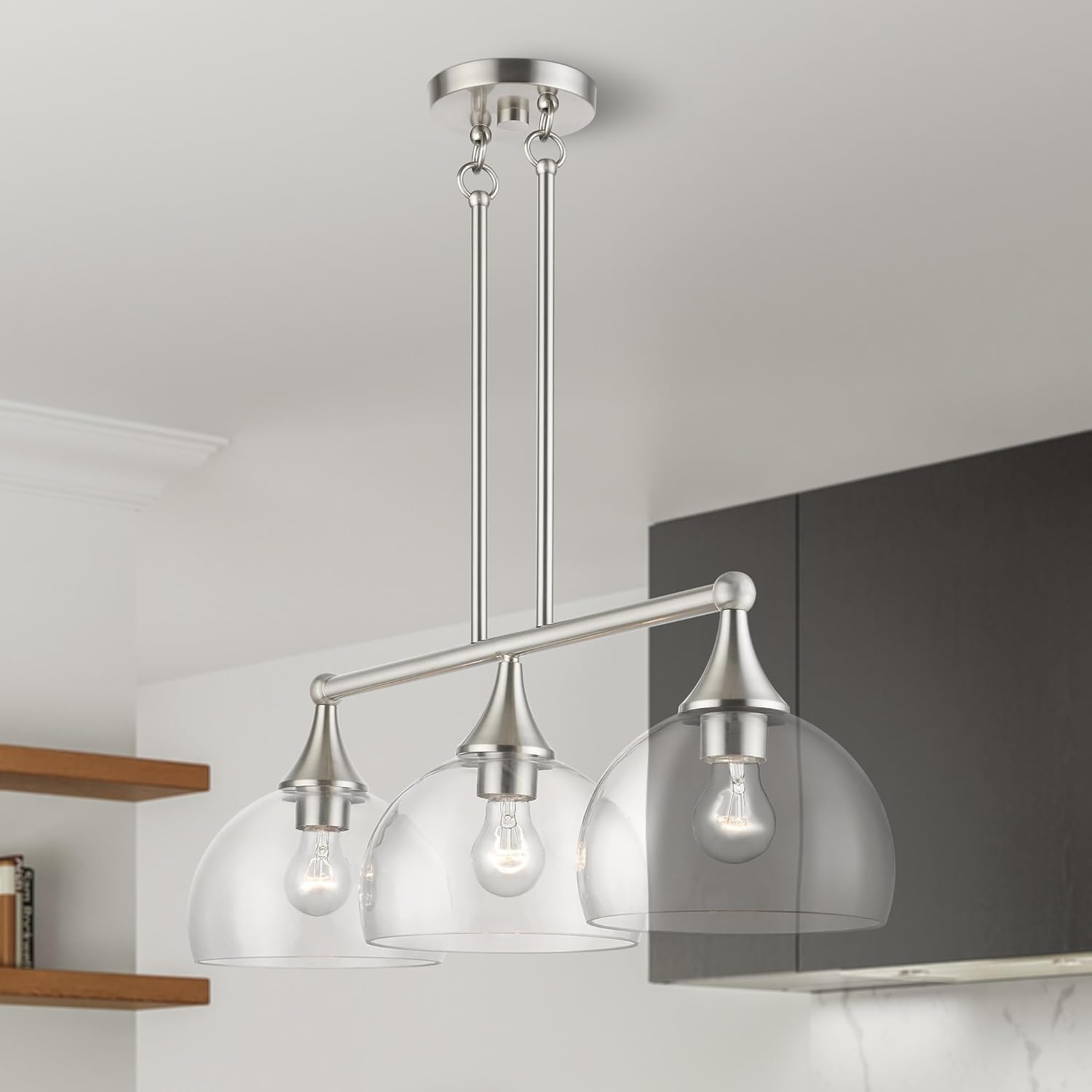 Livex Lighting, 53643-91, Glendon, Linear Chandelier, Brushed Nickel