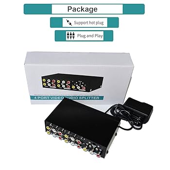 マスプロ VSP4　AUDIO VIDEO 4-WAY SPLITTER 3台 VSP-4 映像・音声4分配器 AUDIO VIDEO 4-WAY SPLITTER | 映像