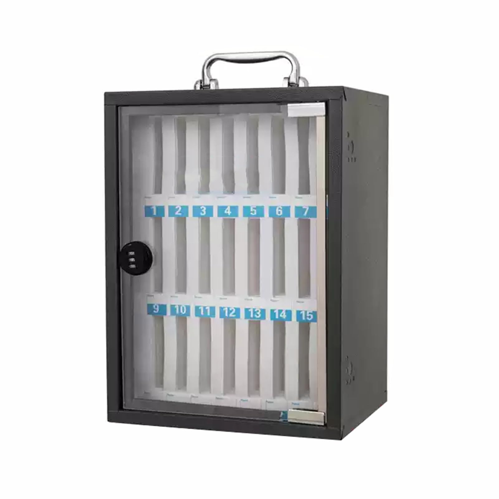 Mobile Phone Storage Cabinet Steel Mobile Phone Storage Cabinet Mobile Phone Safe with Ventilation Holes at Both Ends,with Smart Password Lock with Digital Numbering,Suitable for School Factory Office