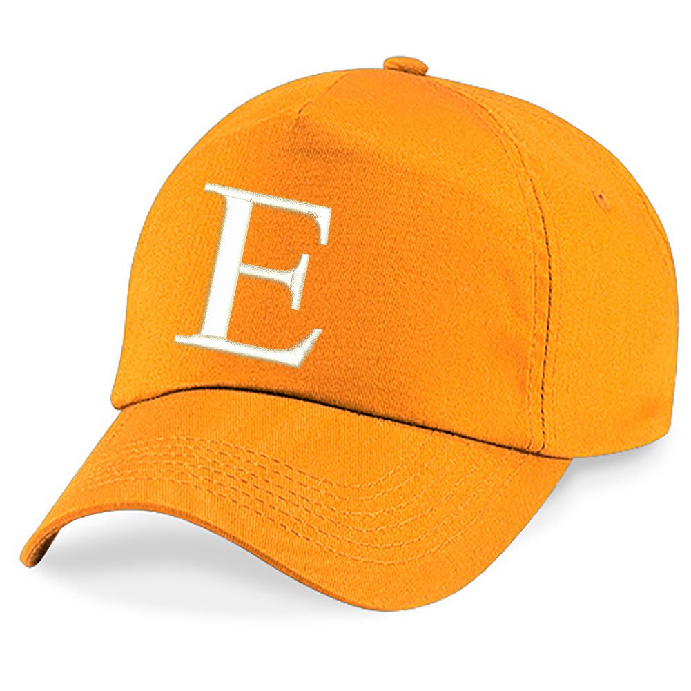 4Sold Girls E Children's Mbroidery Cotton Summer Sun Hat Children School Kids Hat Sport Alphabet A-Z Adjustabl Hat Orang
