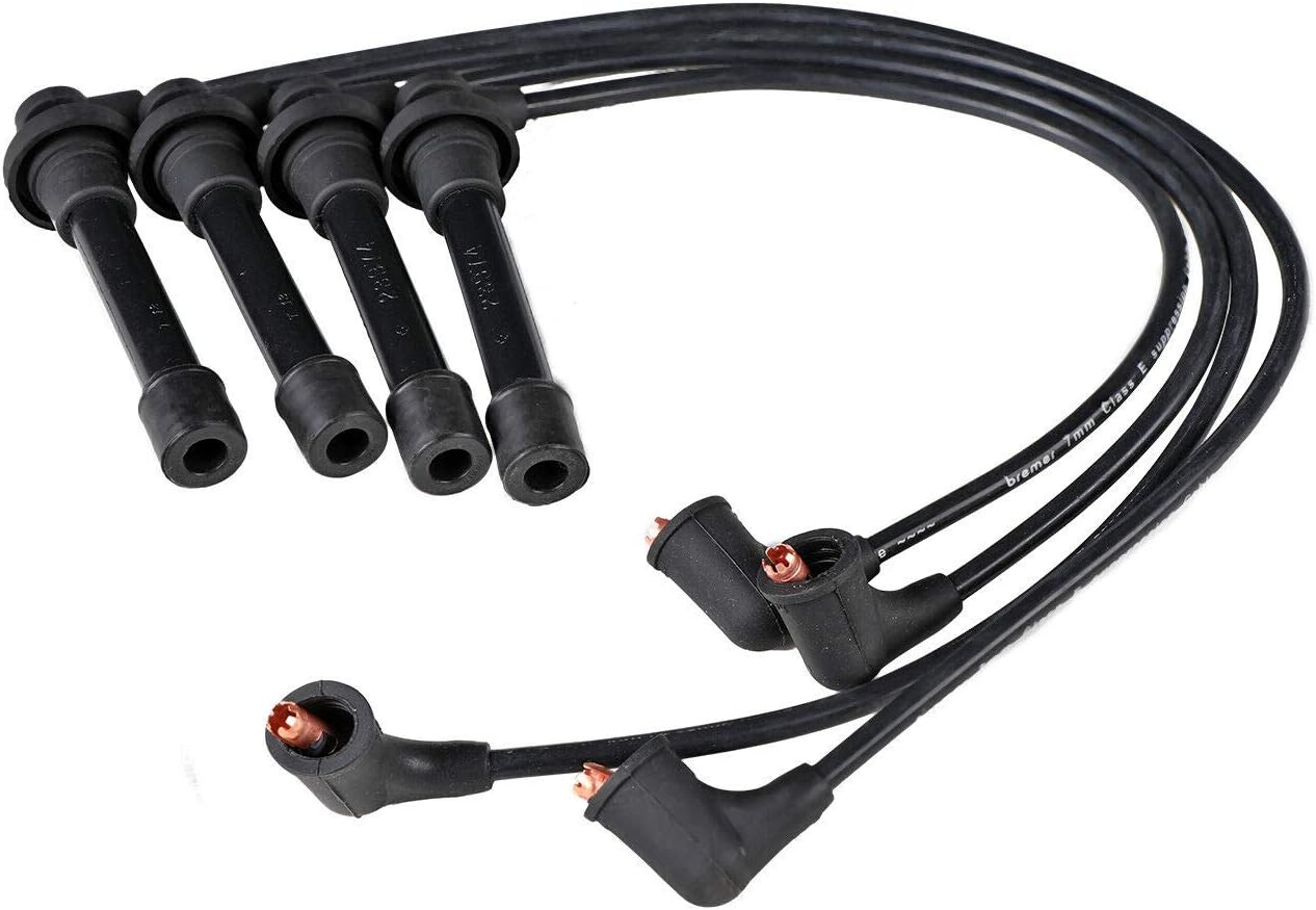 Ignition Spark Plug Wires 7mm (4PC Set) for 1992-2000 Honda Civic for 1993-1997 Civic Del Sol for 1997-2000 Acura EL L4 1.6L
