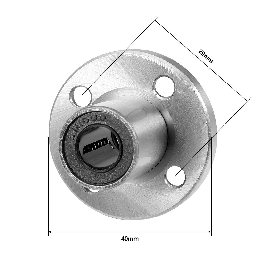 uxcell LM10UU Round Flange Linear Ball Bearings, 10mm Bore Dia, 19mm OD, 29mm Length 2pcs — Amazon image 3