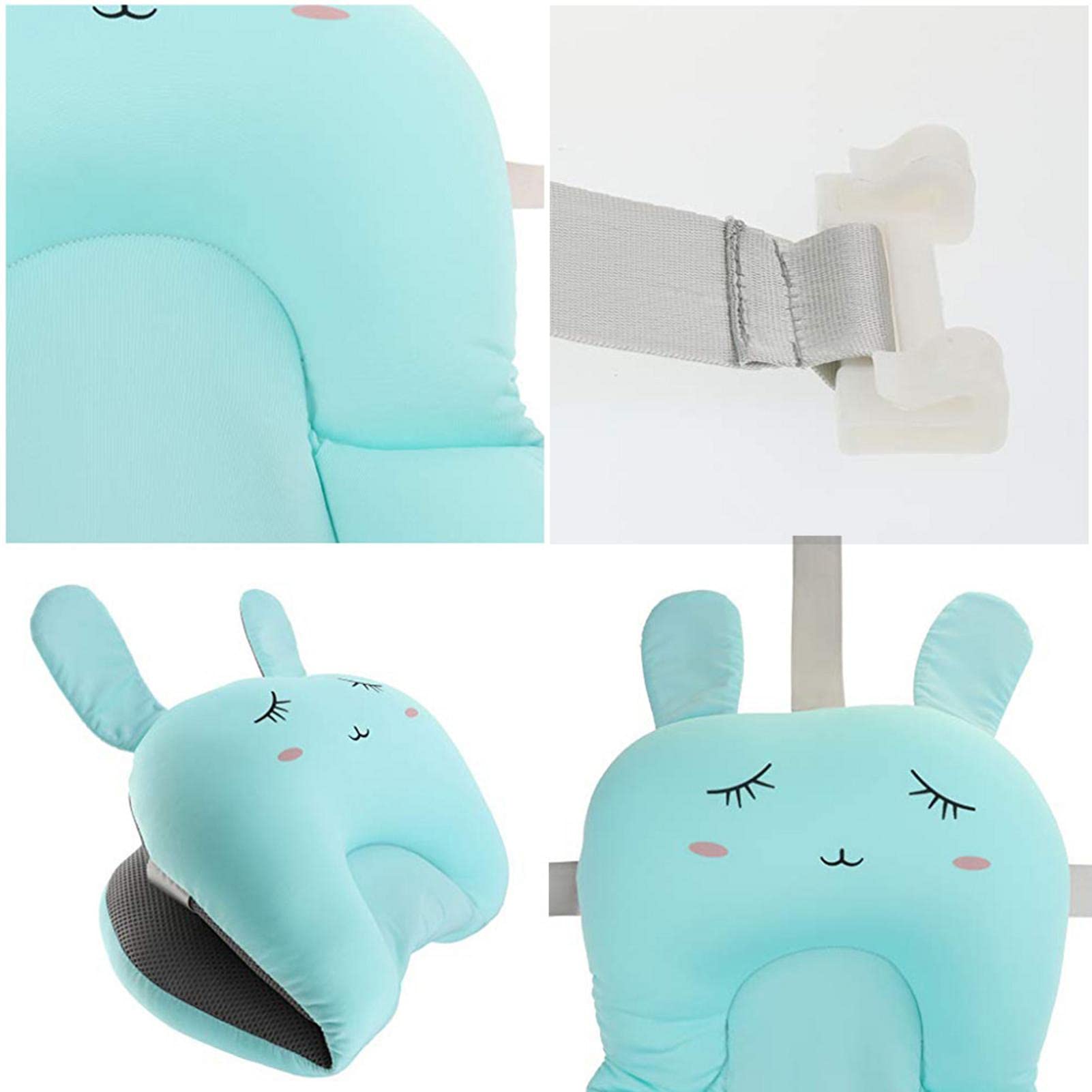 Yiida Almohadas para Baby Shower, Almohadas para Bebé, Lavabo Plegable para Baby Shower, Bañera Antideslizante para Bebés con Sensor Temperatura En Tiempo Real, Asiento Integrado Y Reposacabezas