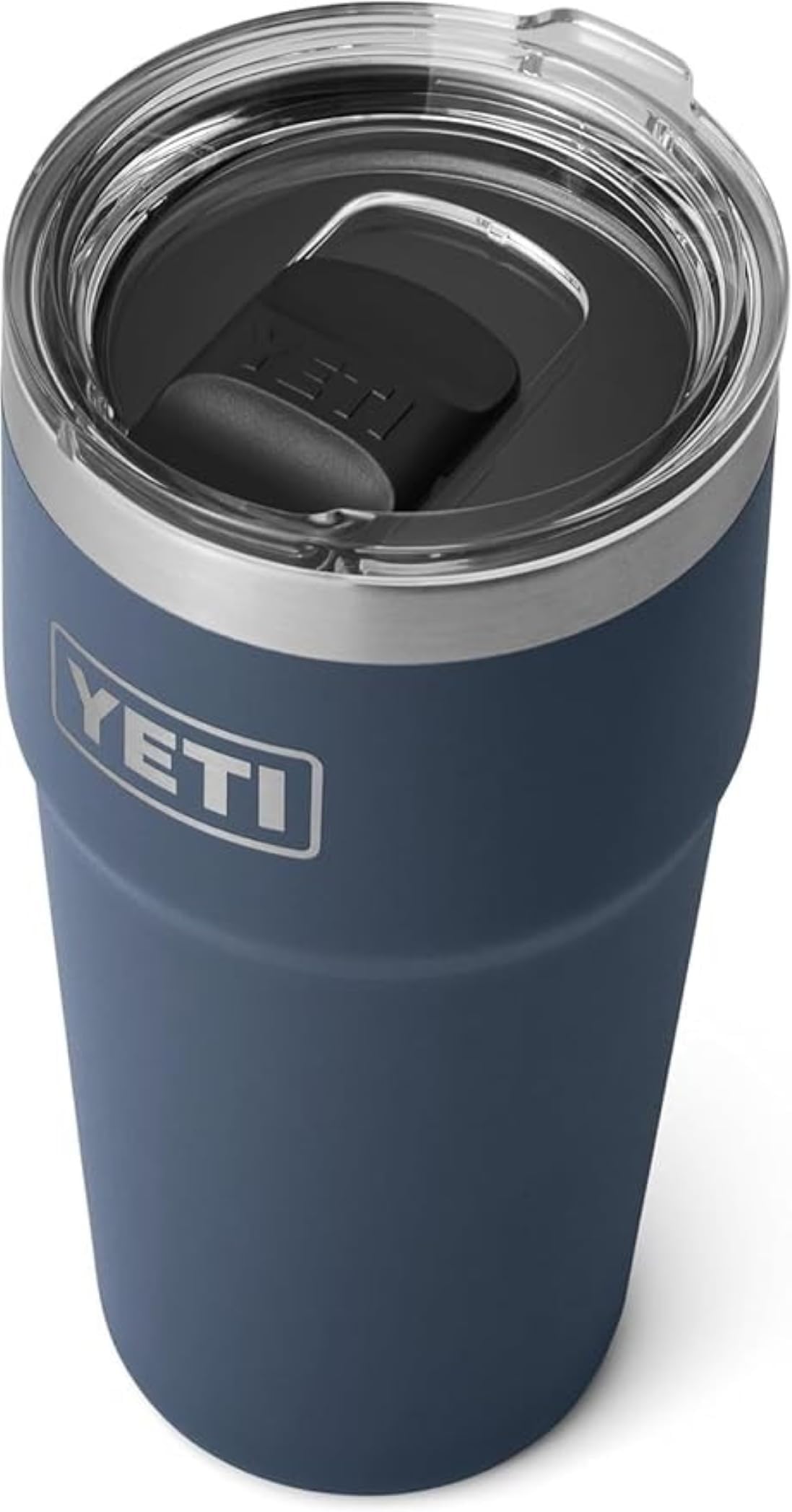 Rambler 20 oz (591 ml) Stackable Cup with Removable Magslider Lid, Stainless Steel Vacuum Insulated Coffee Cup, Navy