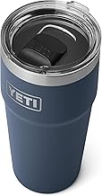 YETI Rambler 20 oz (591 ml) Stackable Cup with Removable Magslider Lid, Stainless Steel Vacuum Insulated Coffee Cup, Navy