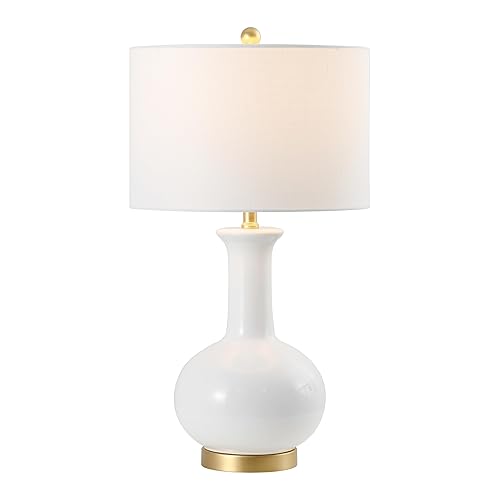 JONATHAN Y 27" White/Gold Ceramic Table Lamp for Living Room