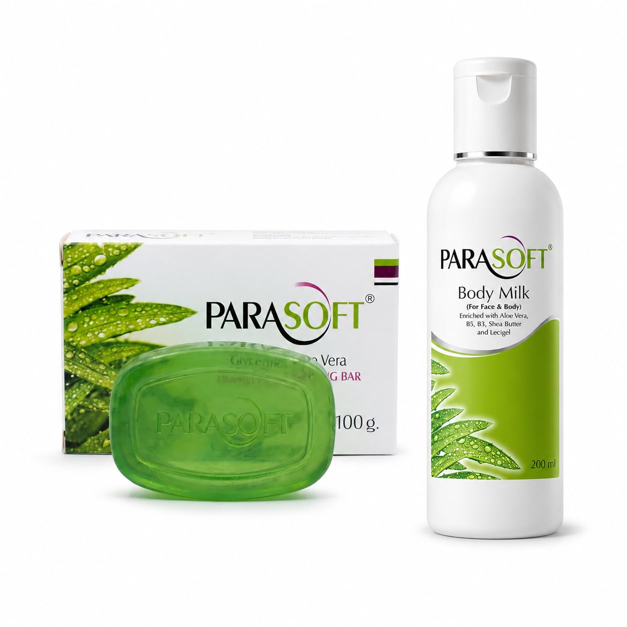 Parasoft Sensitive Skin Combo | Glycerine & Aloe Vera Translucent Bathing Bar 100g + Body Milk for Face & Body 200ml | Gentle Daily Care-image-30