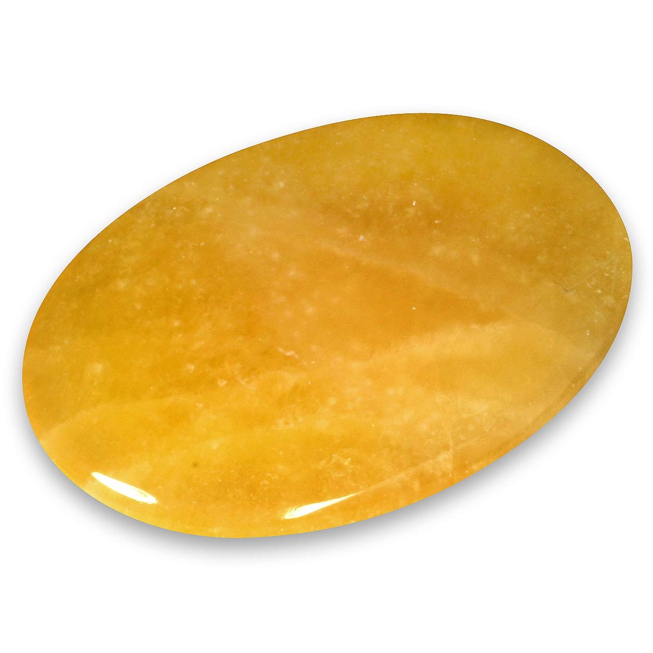CrystalAge Orange Calcite Palm Stone, Extra Grade ~70x50mm