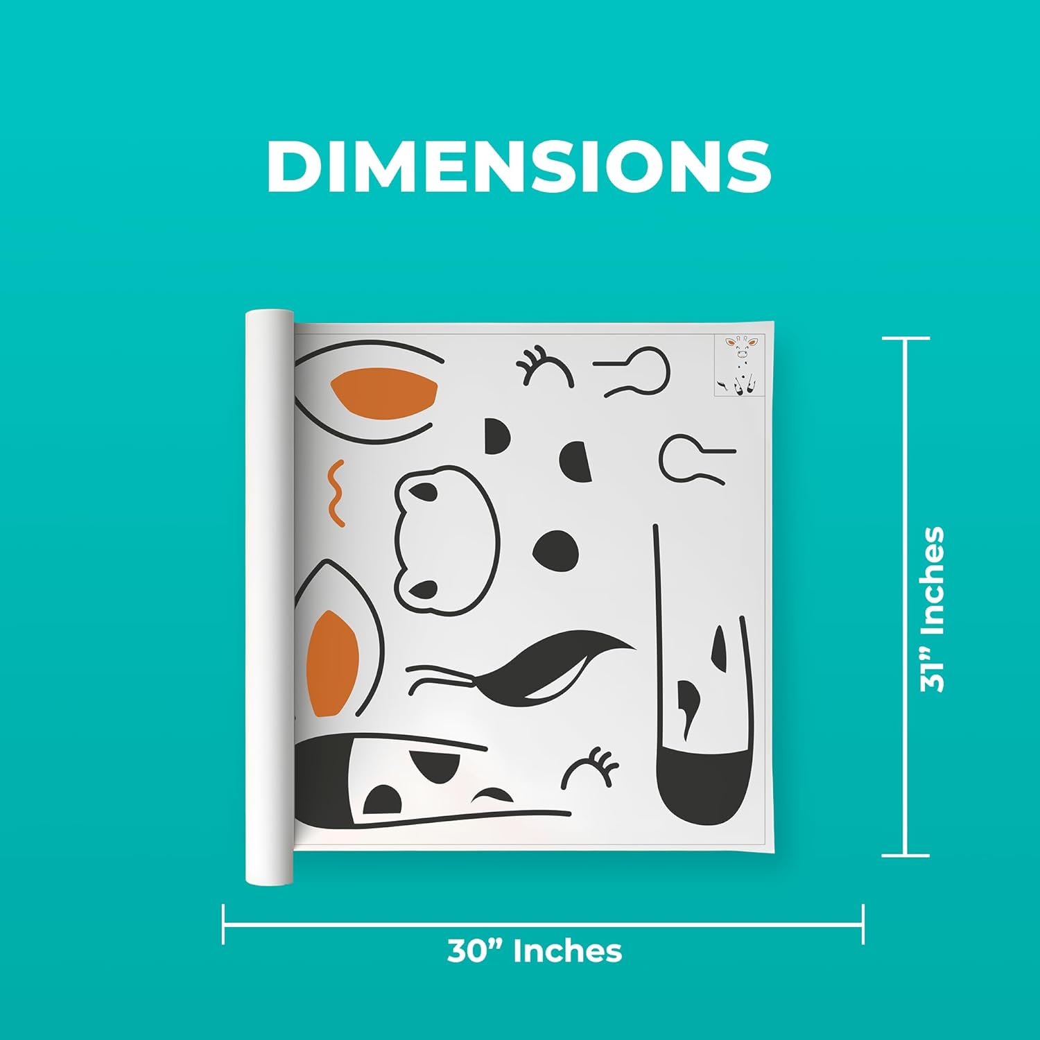 EGD Animal Stickers Wall Decor I Safari Nursery Decor Wall Decals I Peel & Stick Jungle Nursery Decor I Animal Wall Decals for Girls & Boys I Multiple Size Options (Giraffe)