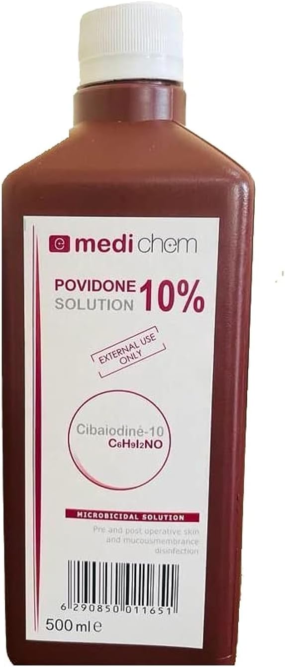 King Mariot Medical Equipments 500ml Povidone Solution 10% Microbicidal Solution Surgical Hand Scrub Wash the Skin and Surface of Eye Before Surgery to Prevent Infections.