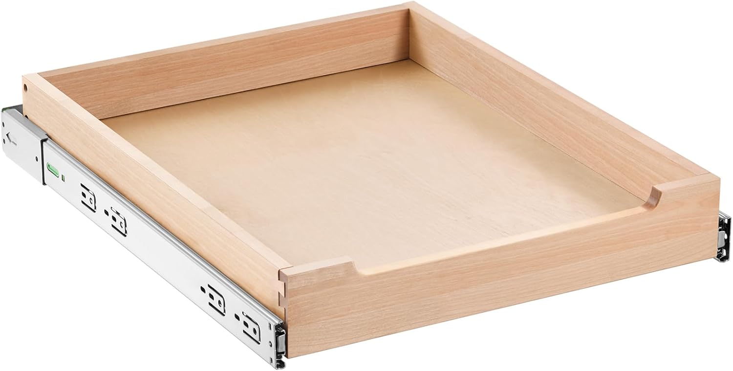 VEVOR Pull Out Cabinet Organizer, 17"W x 21"D Cabinet Drawer, Soft Close Slide out Shelf, Heavy-Duty Sliding Wood Drawer, Bottom and Side Assembly Base Cabinet Organization for Kitchen Pantry Bathroom