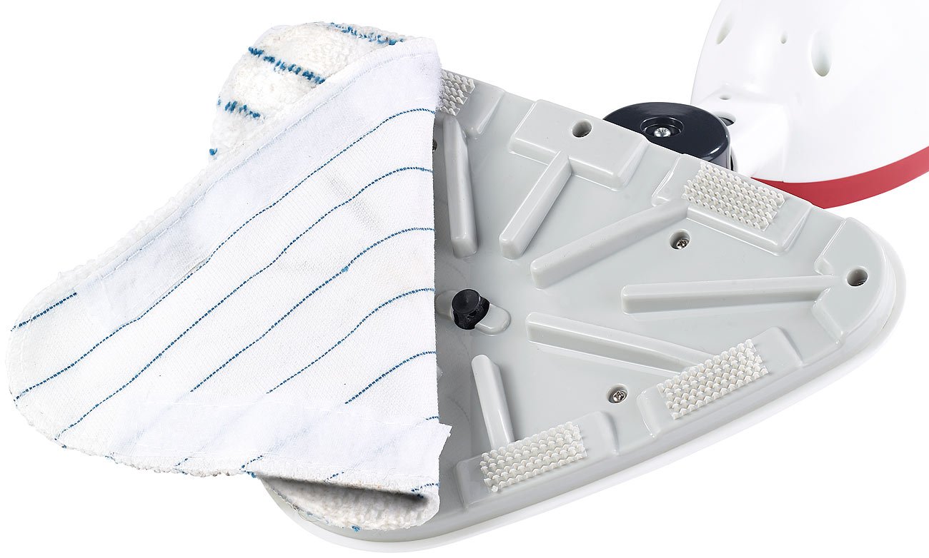 Sichler Haushaltsgeräte Dampfreiniger Teppich: 2in1-Dampfbesen DB-250 mit Dreieck-Fuß & Teppich-Gleitaufsatz, 1.300 W (Dampfbesen Dampfreiniger, Hand mit Dampfmopp, Dampf)