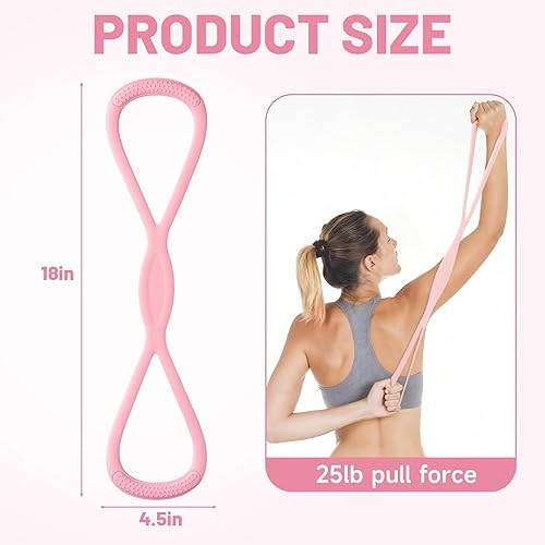 Miniatura 2 de Bandas de resistencia, figura 8, banda de resistencia para mujeres y hombres, 25 libras, banda de goma de resistencia con 8 formas, material de