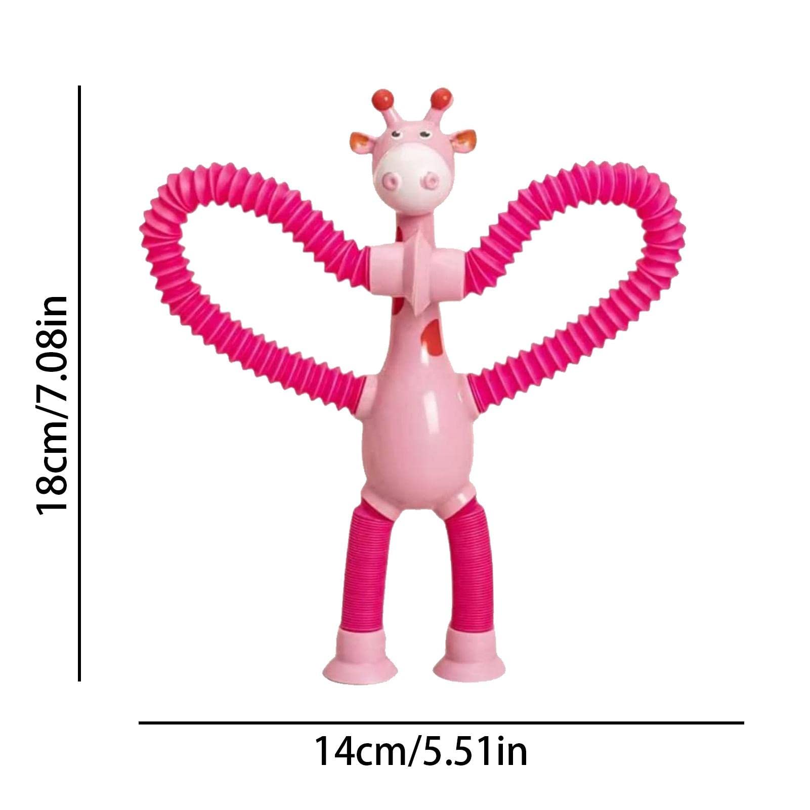 6pz Giocattolo Giraffa Telescopica con Ventosa - Gioco Anti-Stress