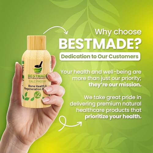Miniatura 6 de Bestmade Natural Products Calc Phos 6X, remedio homeopático de sal celular para la salud ósea y regeneración - Ayuda con problemas de crecimiento,