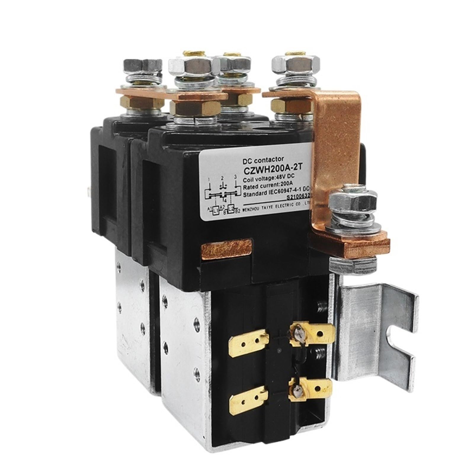 WQGQPXOB DC Contactor CZWH-2T 200A 24V 48V for Electric Vehicles Battery Trucks and Forklifts Positive(DC12V)
