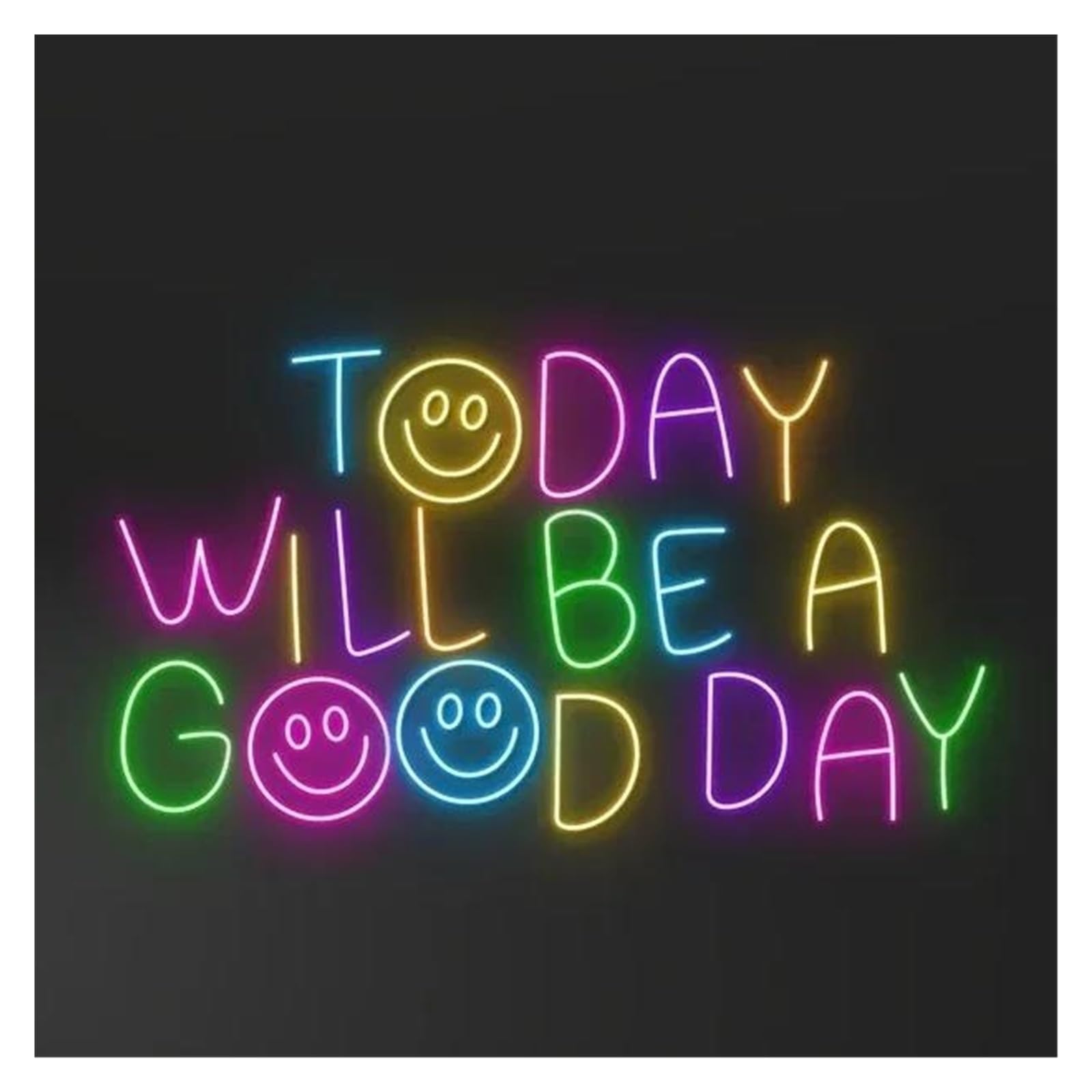SHOUXI Sign Lamp Today Wlii Be A Good Day Neon Sign Light USB Powered for Home Room Wedding Birthday Engagement Holiday Lighting Wall Decor(85X49cm)