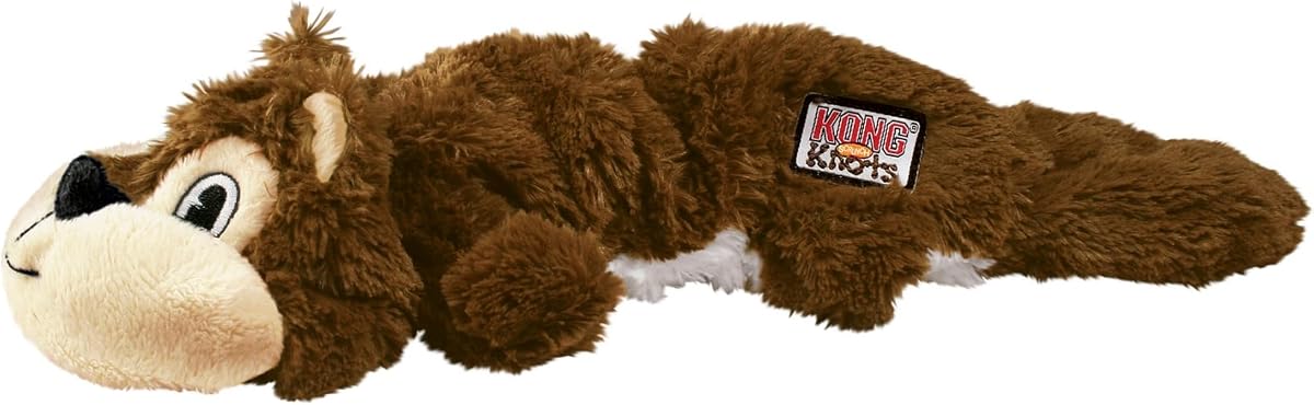 Scrunch Knots Squirrel - Cuerdas anudadas internas y relleno mínimo para menos desorden - Para perros medianos/grandes