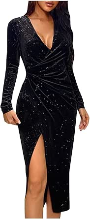 Sexy Geometric retro Rhinestone high-necked long-sleeved bodycon tight dress velvet main image 0