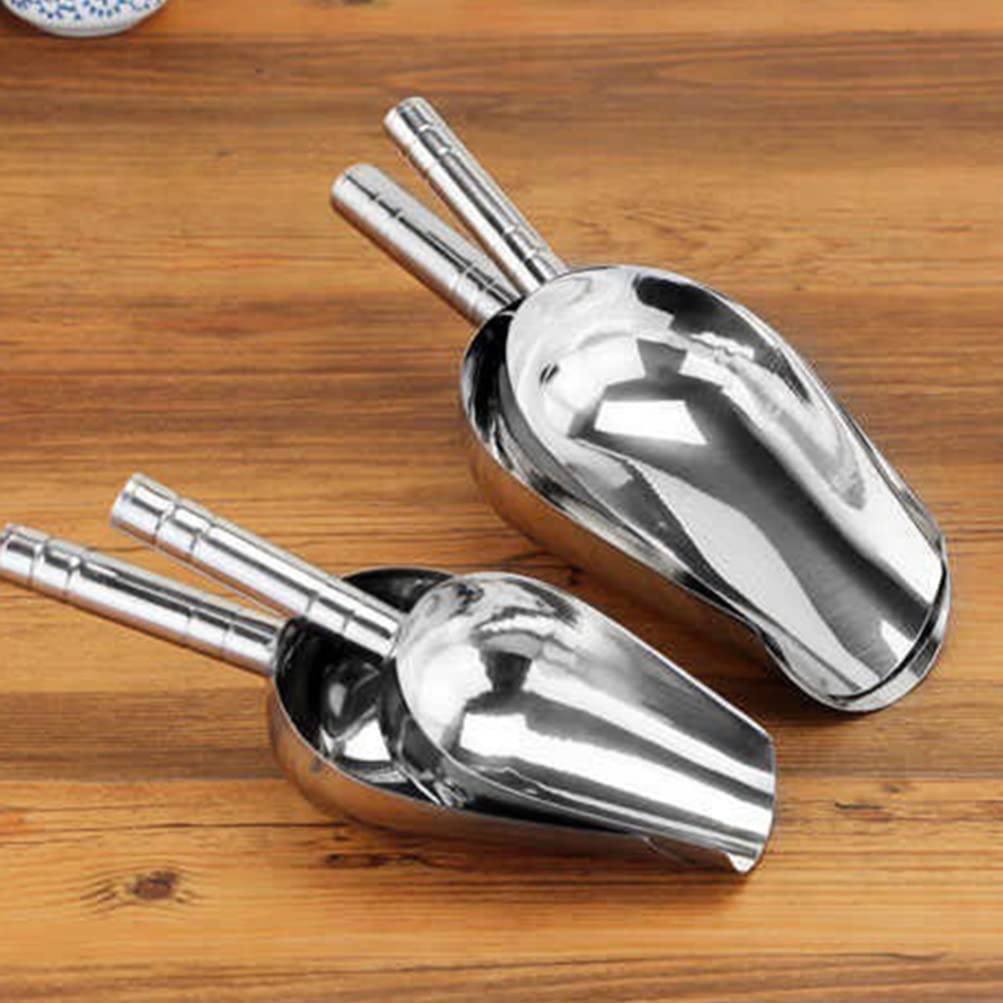 Cuchara para Hielo Palas para Cubitos de Hielo de Acero Inoxidable Comida Caramelo Grano Raspador Cuchara para café Cuchara dosificadora Tazas medidoras para Mascotas para Harina de Hielo Arroz Palo
