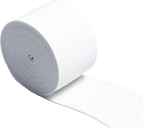 Miniatura 5 de RERIVER Banda elástica de punto pesado negro de 3 pulgadas de ancho, carrete elástico de punto de costura de 3 yardas