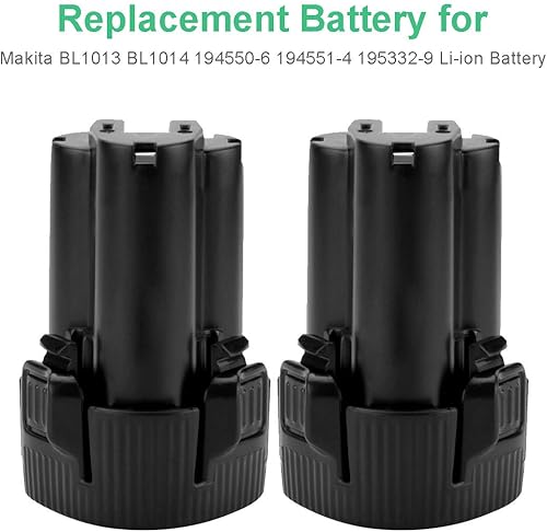 Miniatura 2 de Shentec Paquete de 2 baterías de iones de litio de 10.8 V 3.0 Ah compatibles con Makita BL1013 Makita BL1014 194550-6 194551-4 195332-9 (cargador de